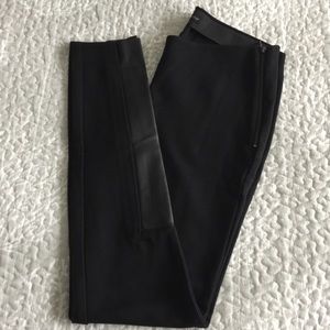 Willie Smith Ankle Faux Leather Trim Pant